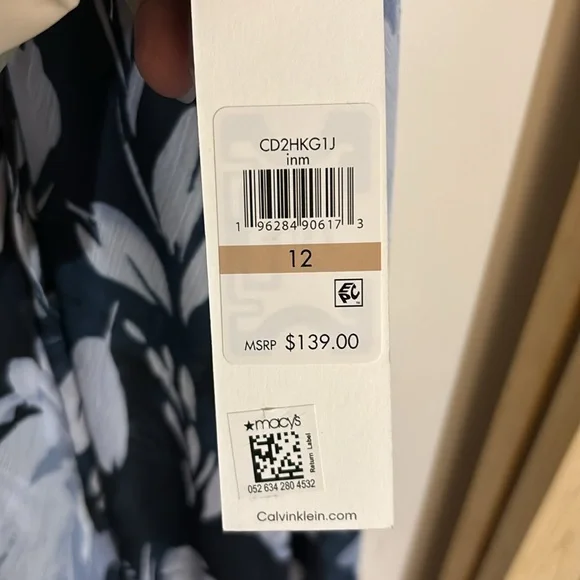 Calvin Klein High Low Midi Navy Dress size 12 - Picture 7 of 7